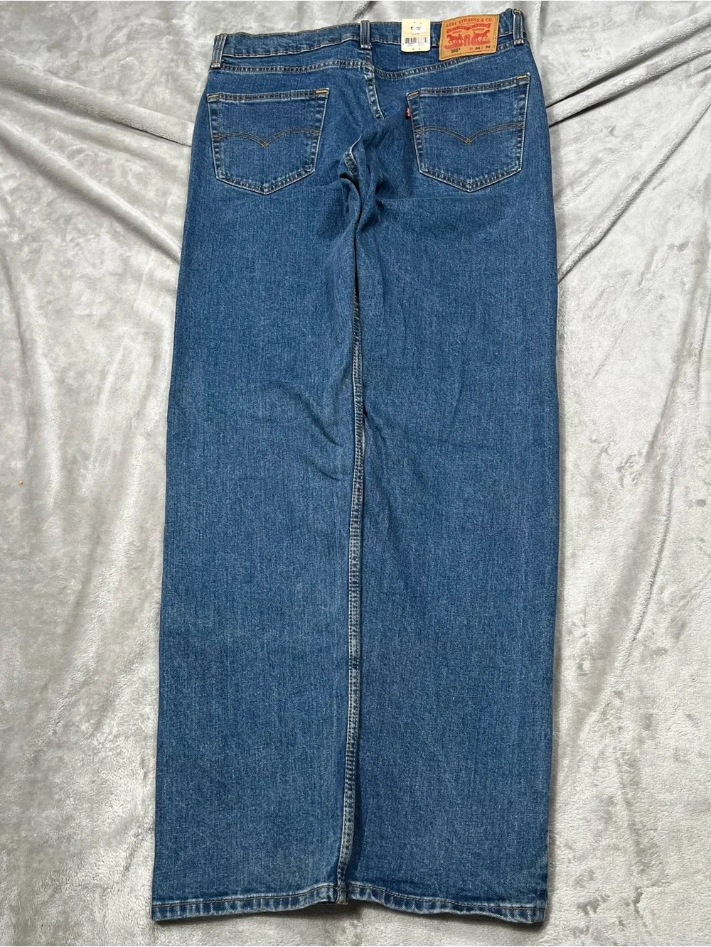 NWT Levi's 505 Regular Fit Jeans Mens 34x34 Blue Denim Stretch Straight Leg